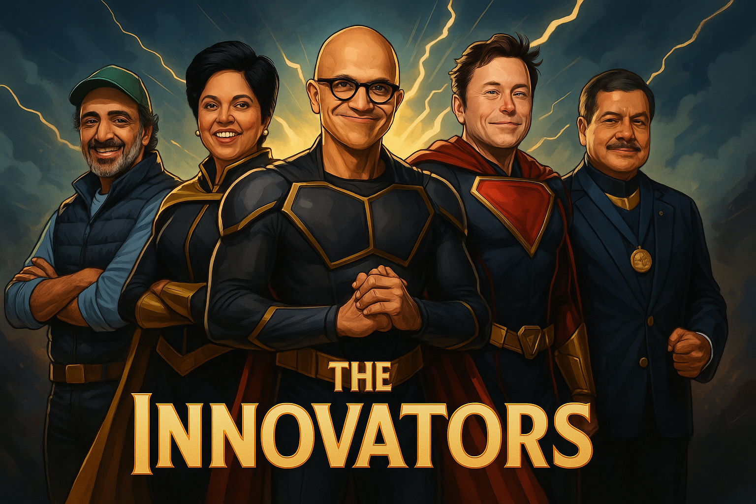 Group portrait of the five innovators